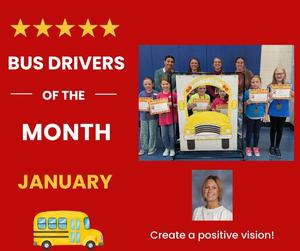 Our drivers of the month pose for a picture