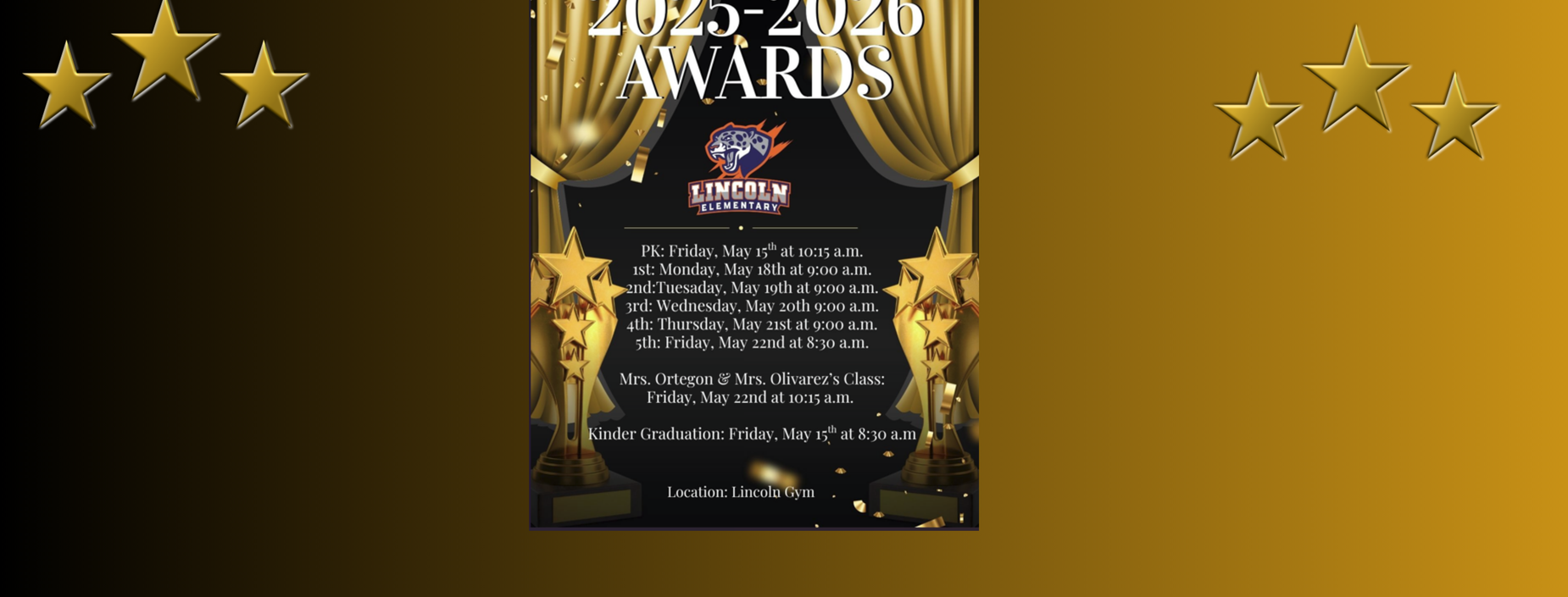 Awards schedule