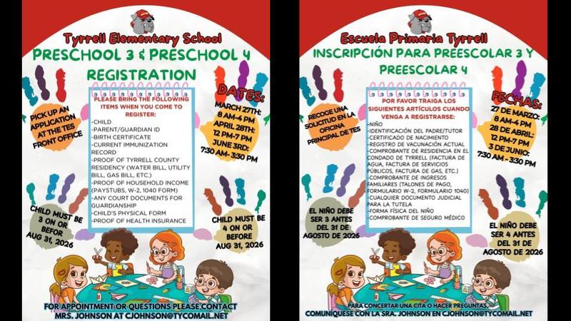 Pre-K Registration Flyer
