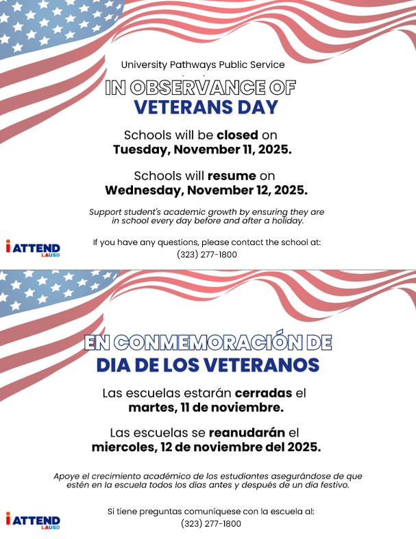 VETERANS DAY/ NO SCHOOL