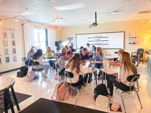 Students in group working
