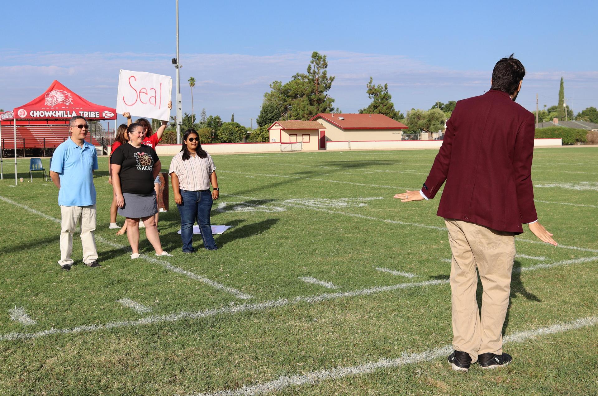 Students and staff enjoying the back to school rally