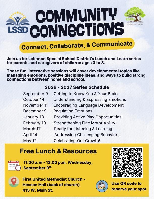 Event flyer featuring schedule and details for workshops on emotional support.