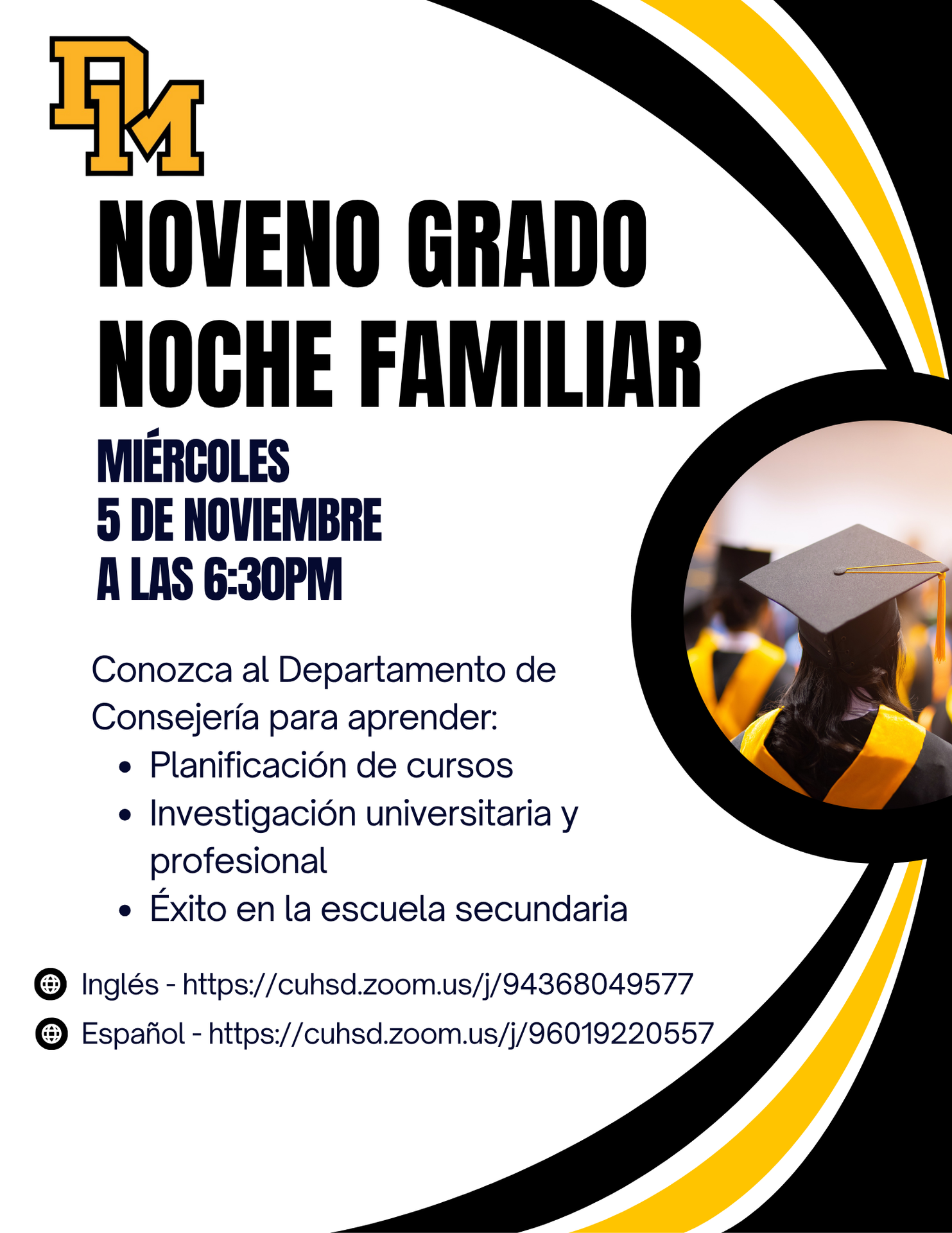 9th grade family night on nov 5 2025