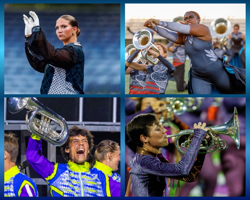 PHOTO: Leaders of the Siegel High School marching band spent summer break touring with prestigious drum corps units. Pictured on top row, from left, are Lydia Pletincks and Kassydi Starnes. Pictured on bottom row, from left, are Nathan Marshall and Colin Sullivan.