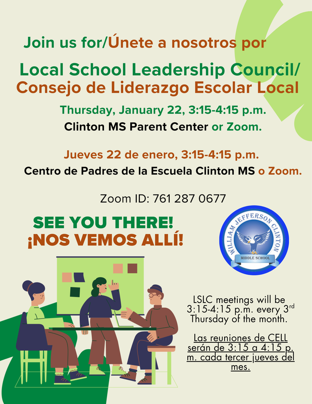 January flyer for Local School Leadership Council