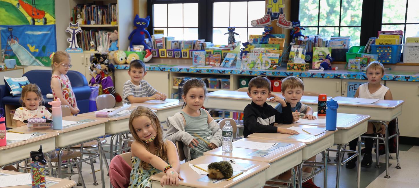 Children seated at their desks