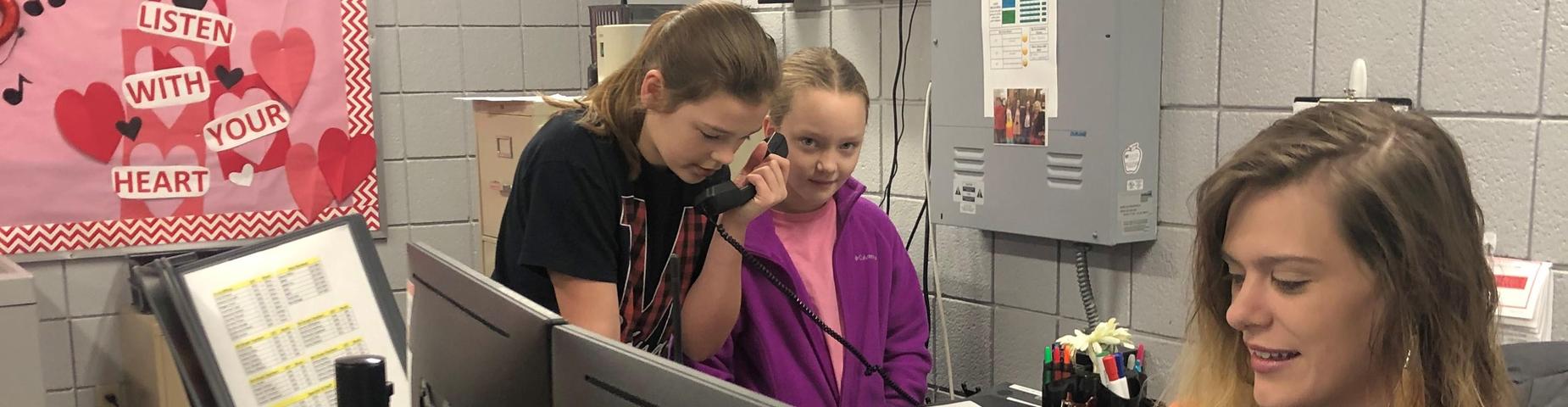 MMS students doing morning announcements.