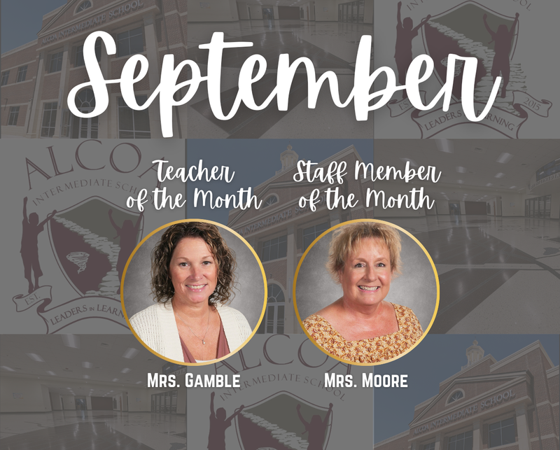 september teacher and staff of the month graphic