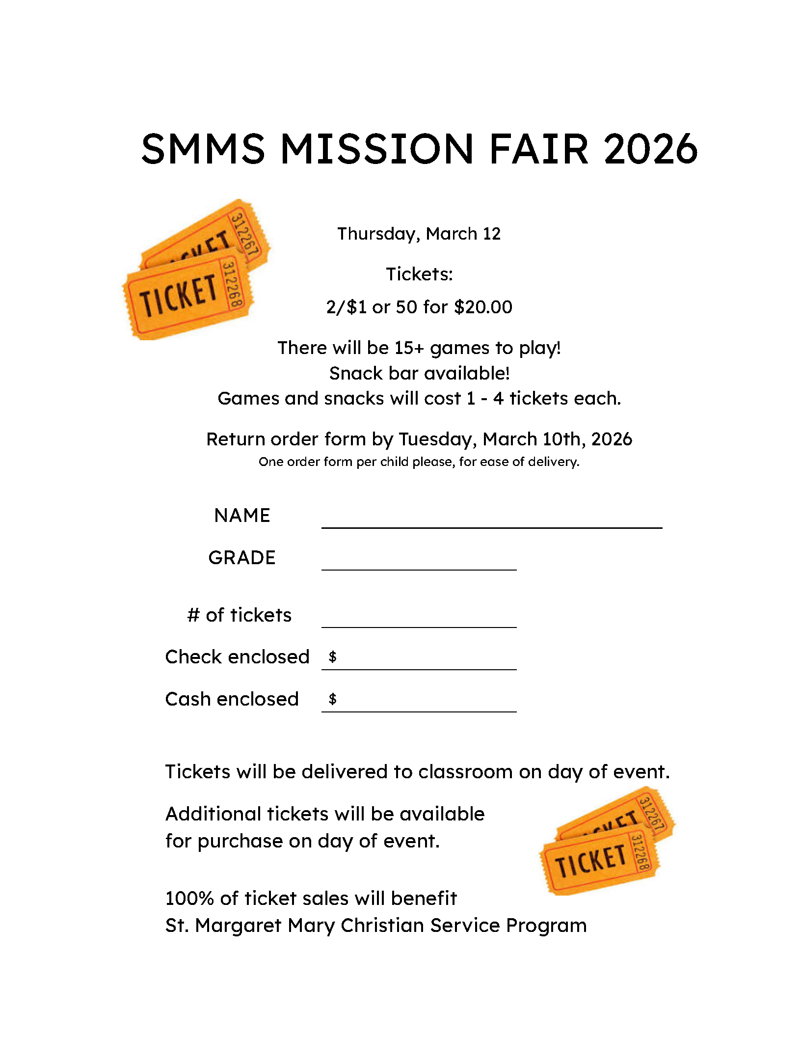 Mission Ticket purchase form