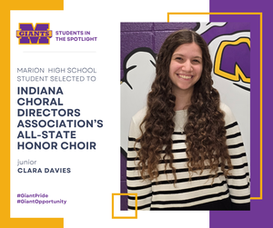 promo graphic - Clara Davies, MHS junior, selected for ICDA All-State Honor Choir