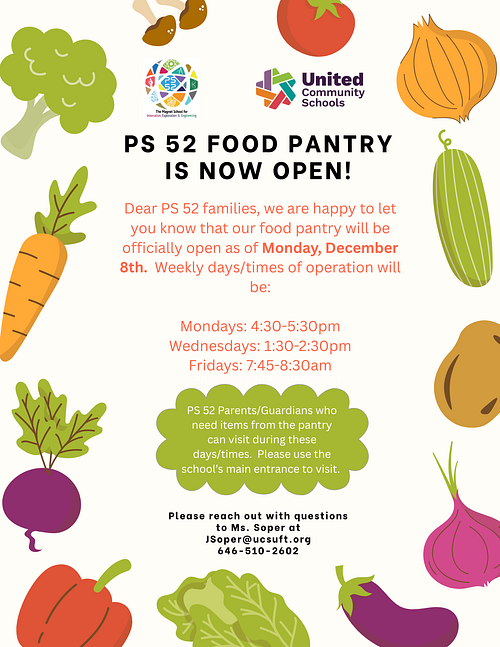 Food background on food pantry flyer - English
