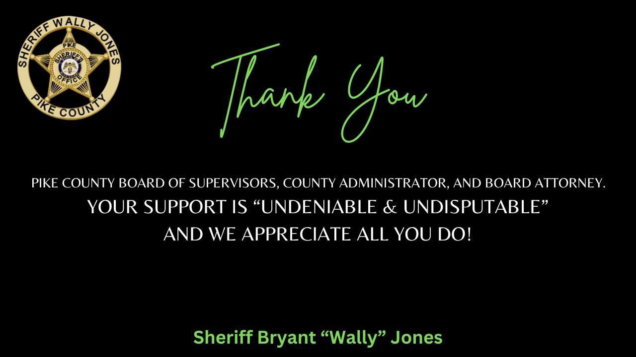 Appreciation and Thank You Notes – Sheriff – Pike County Sheriffs Dept