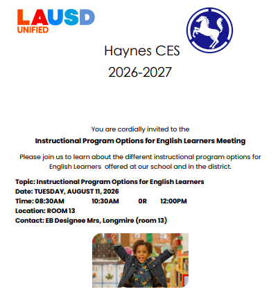 Instructional Program Options for English Learners Meeting