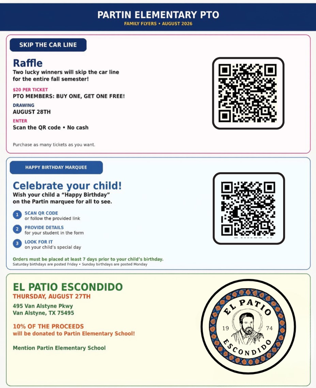 Partin PTO Updates 8/26-8/28 Thumbnail Image