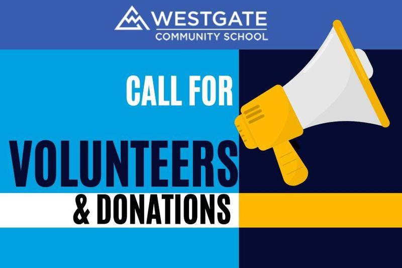 Call for Volunteers and Donations graphic