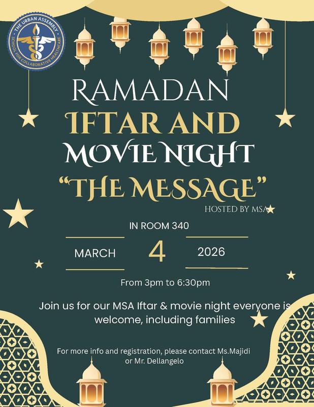 Ramadan Iftar and Movie Night March 4 at 3:00 pm