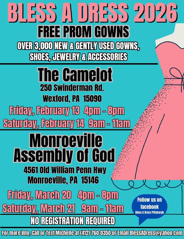 flyer for bless a dress event