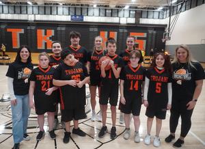 TKHS Special Olympics basketball team members.