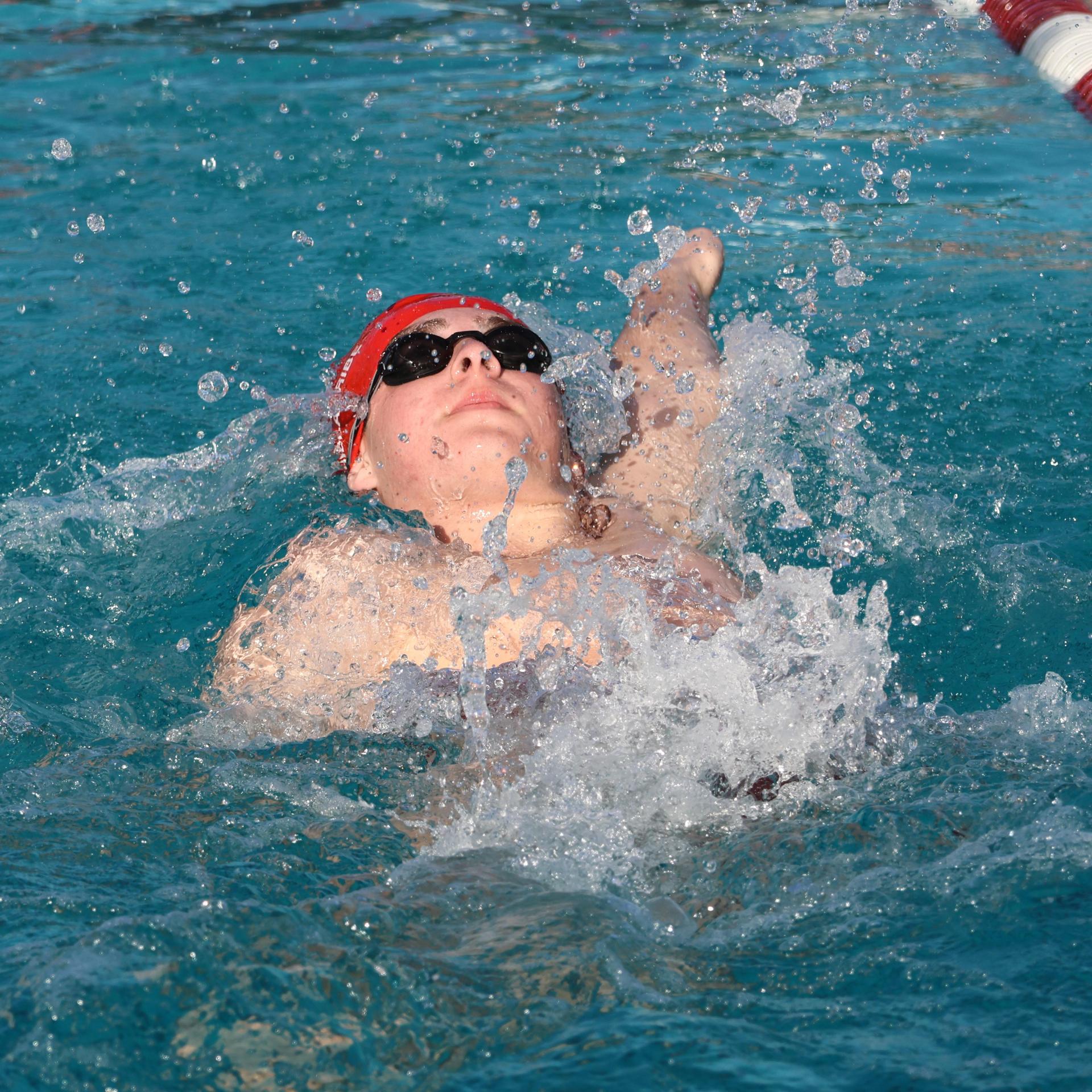 Dyllan Lopez swimming