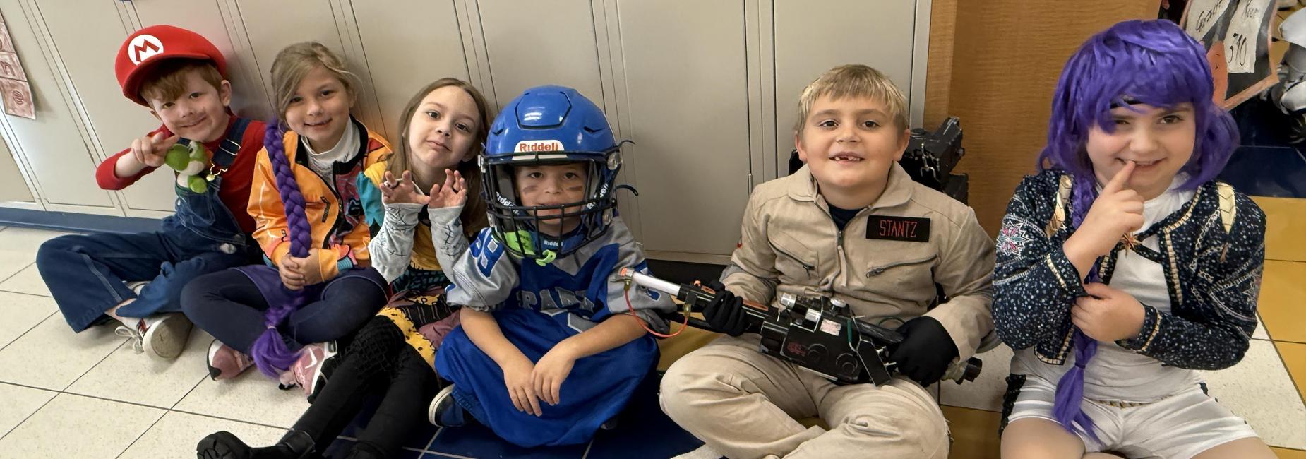 students dressed up for Halloween