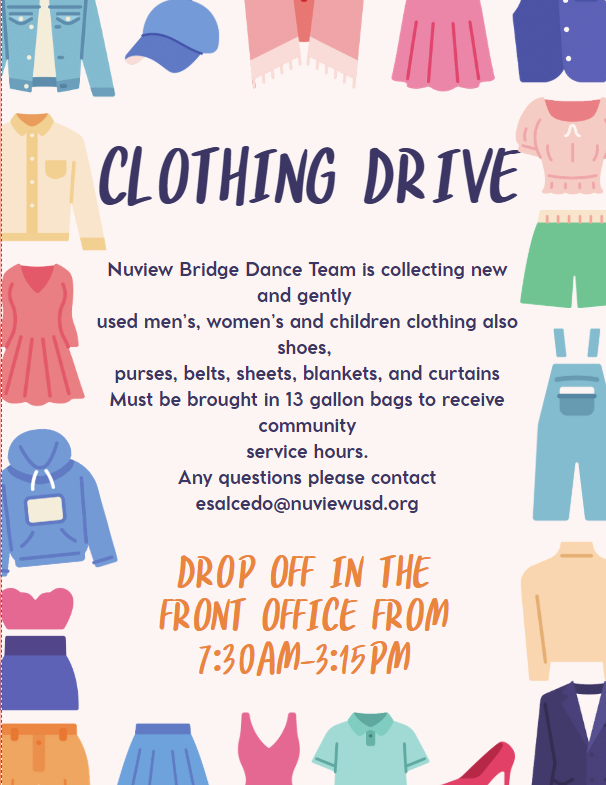 Cloth Drive Sept. 14 - April 23