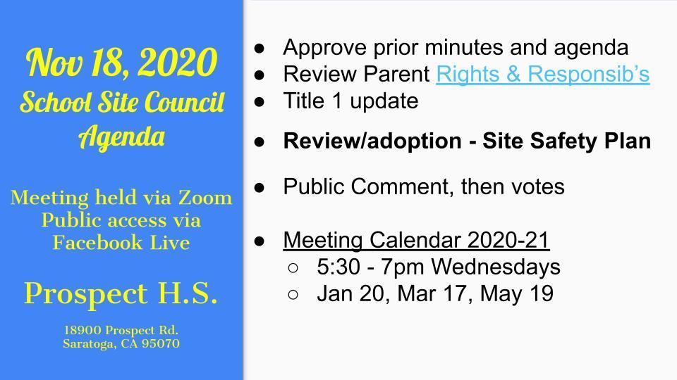 Council agenda - 18 Nov 2020