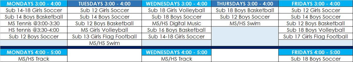 Online Schedule