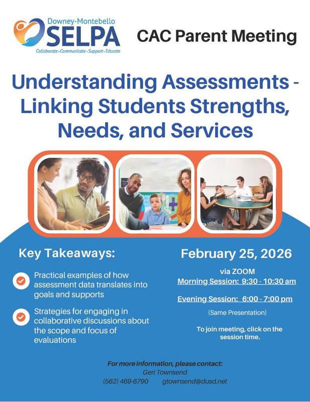 Understanding Assessments Meeting Flyer