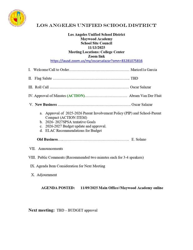 school site council meeting