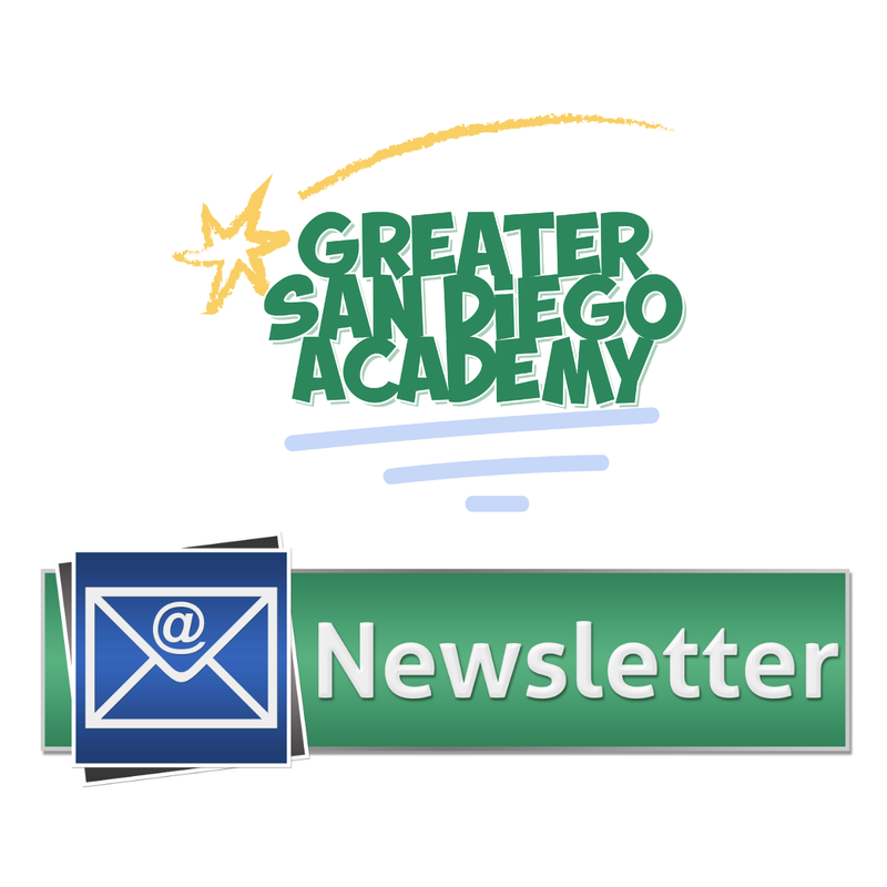 our logo with an envelope and the word newsletter