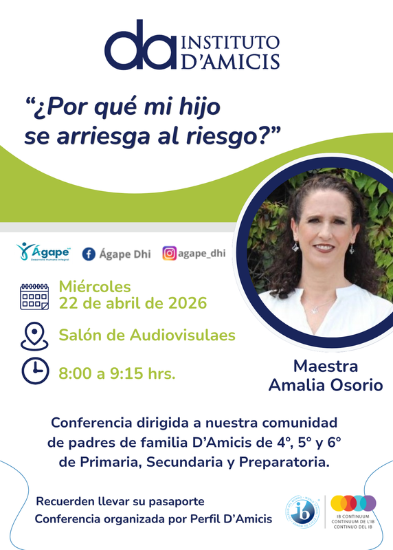 Conferencia con Amalia Osorio: "¿Por qué mi hijo se arriesga al riesgo?" Featured Photo