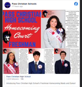 Introducing Pass Christian High School's Freshman Homecoming Maids and Dukes!