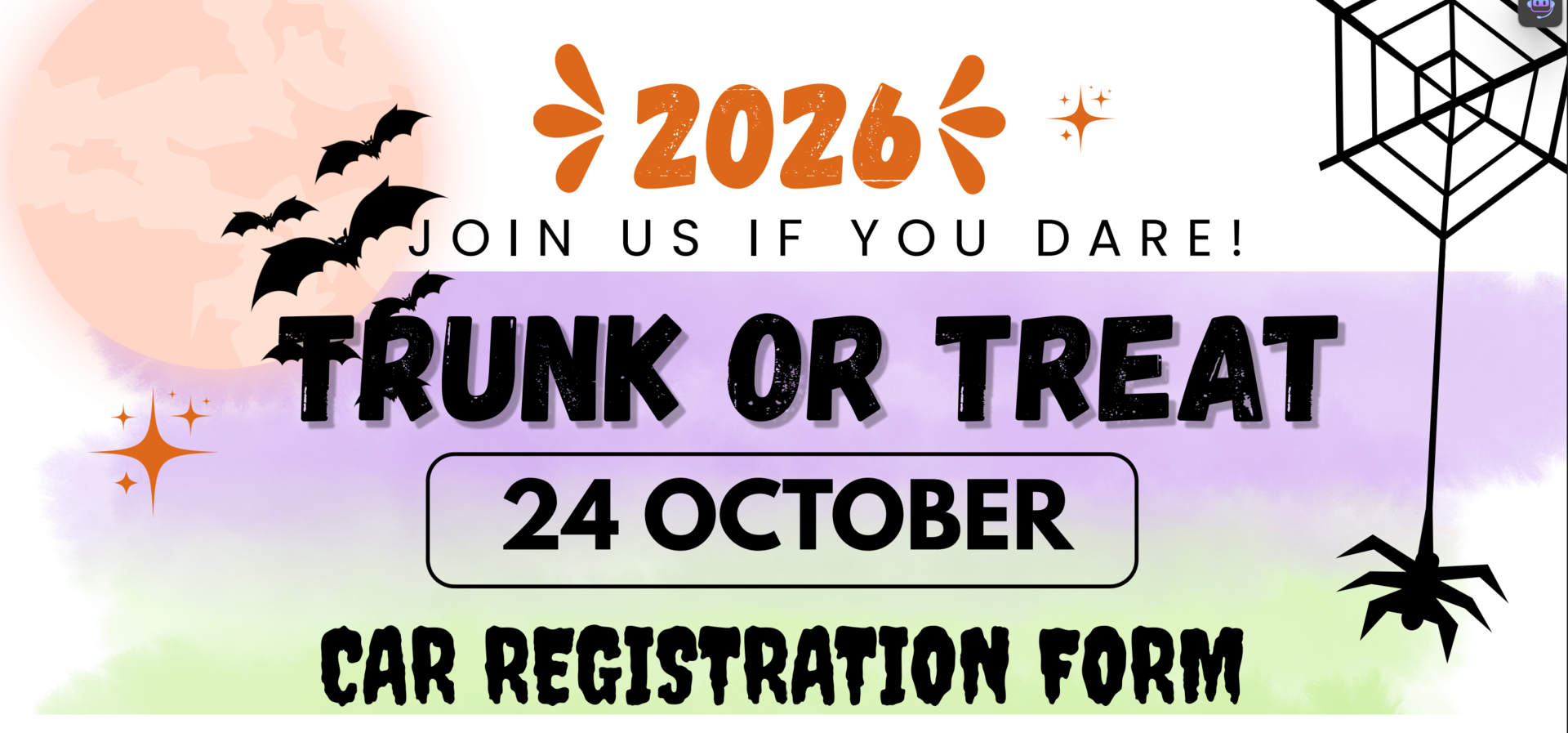 Trunk or treat car registration form 