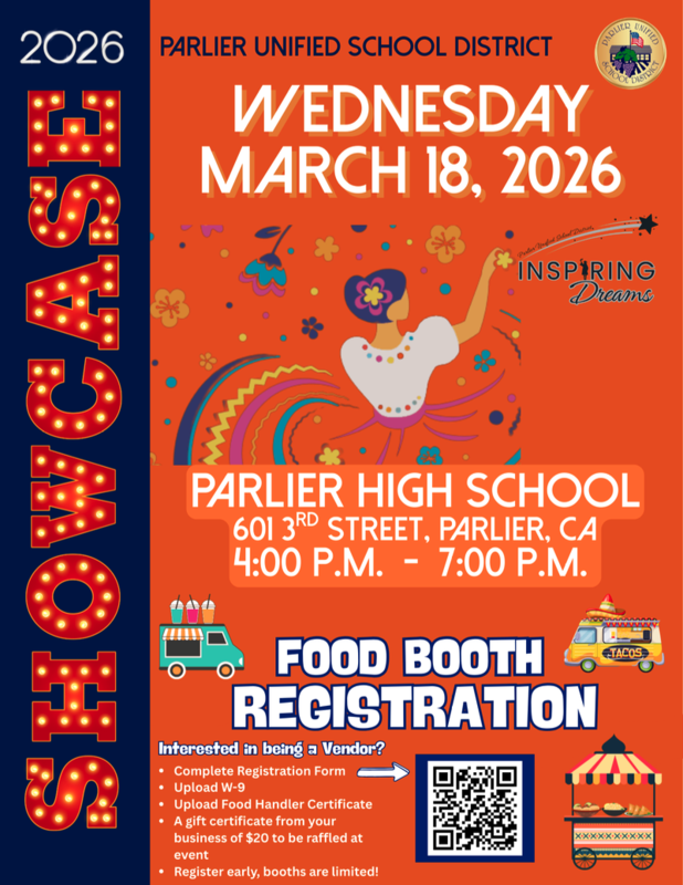 Showcase Food Booth Registration Flyer