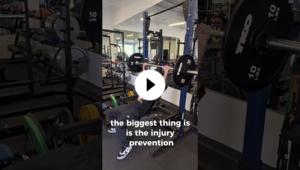 YouTube thumbnail showing a middle school student lifting weights on a bench