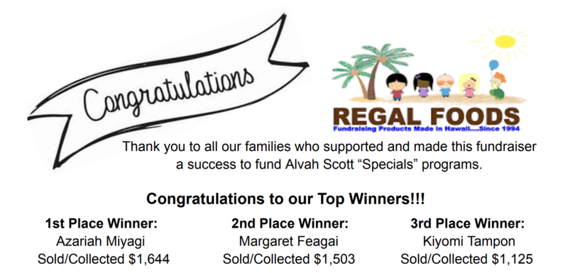 Congratulations to our Regal Foods Fundraiser Winners
