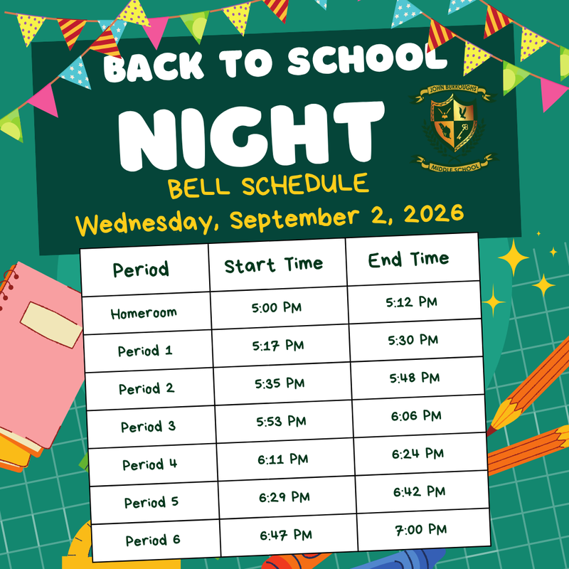BACK TO SCHOOL BELL SCHEDULE