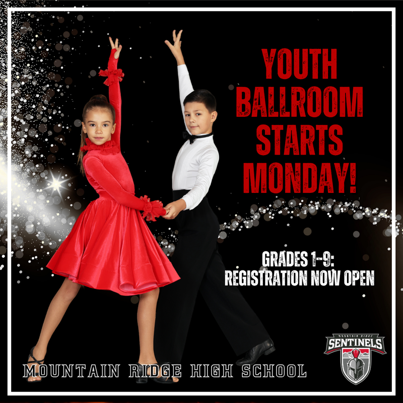 Youth Ballroom classes are starting next week. Don't forget to register today!