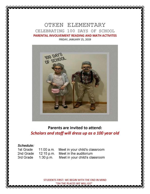Otken Elementary Celebrating 100 Days of school.