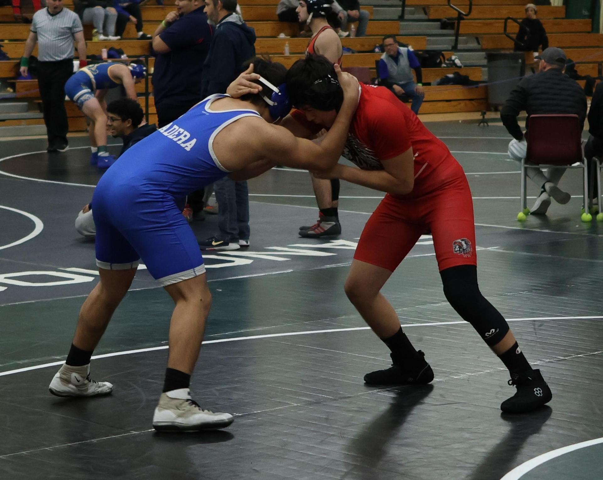 Boys wrestling in the Liberty Duals event 12