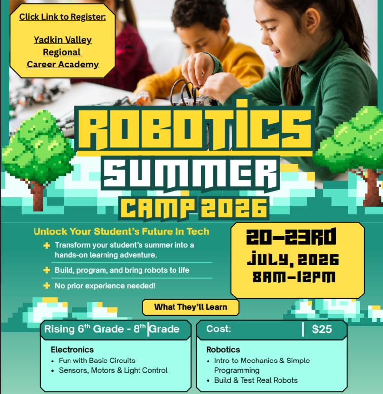 YVRCA Summer Robotics Camp Flyer