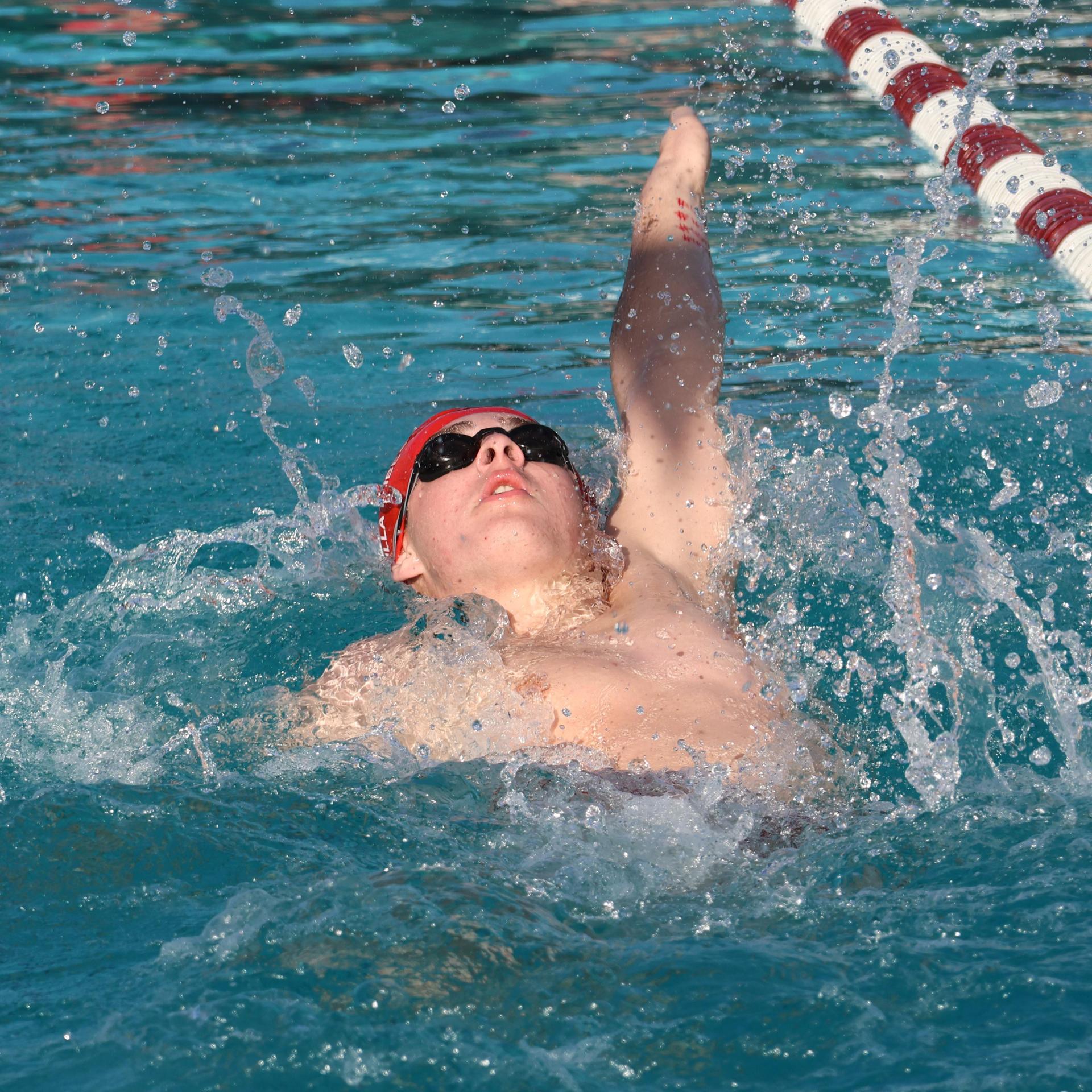Dyllan Lopez swimming