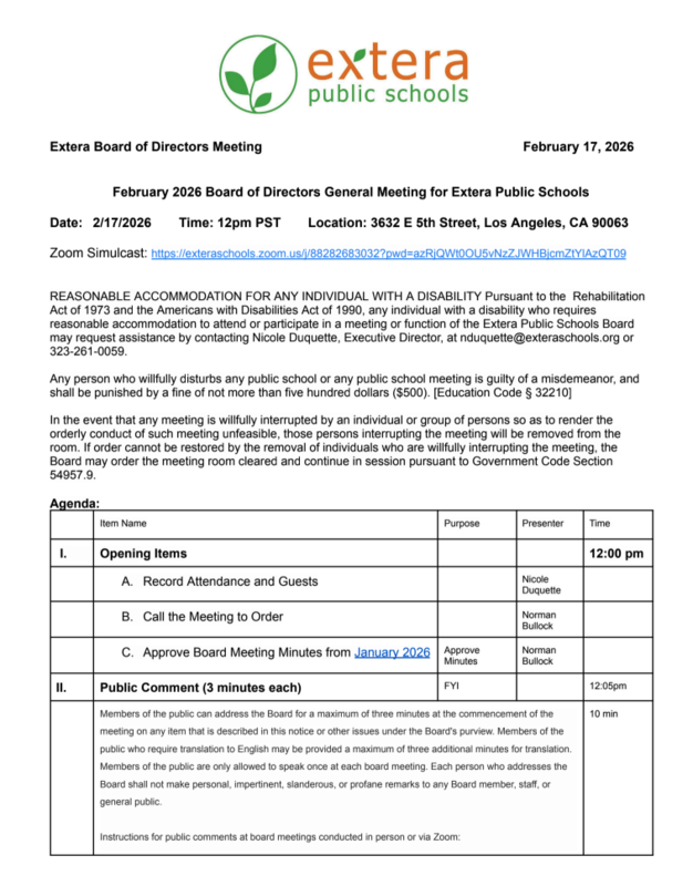 Board Meeting/ Junta Ejecutiva 02/17/2026 Featured Photo