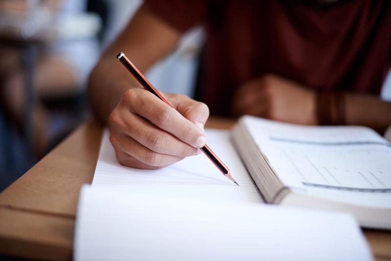 Notebook and pencil