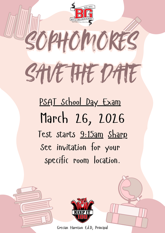 PSAT School Day - Wednesday, March 26, 2026 @ 9:15am