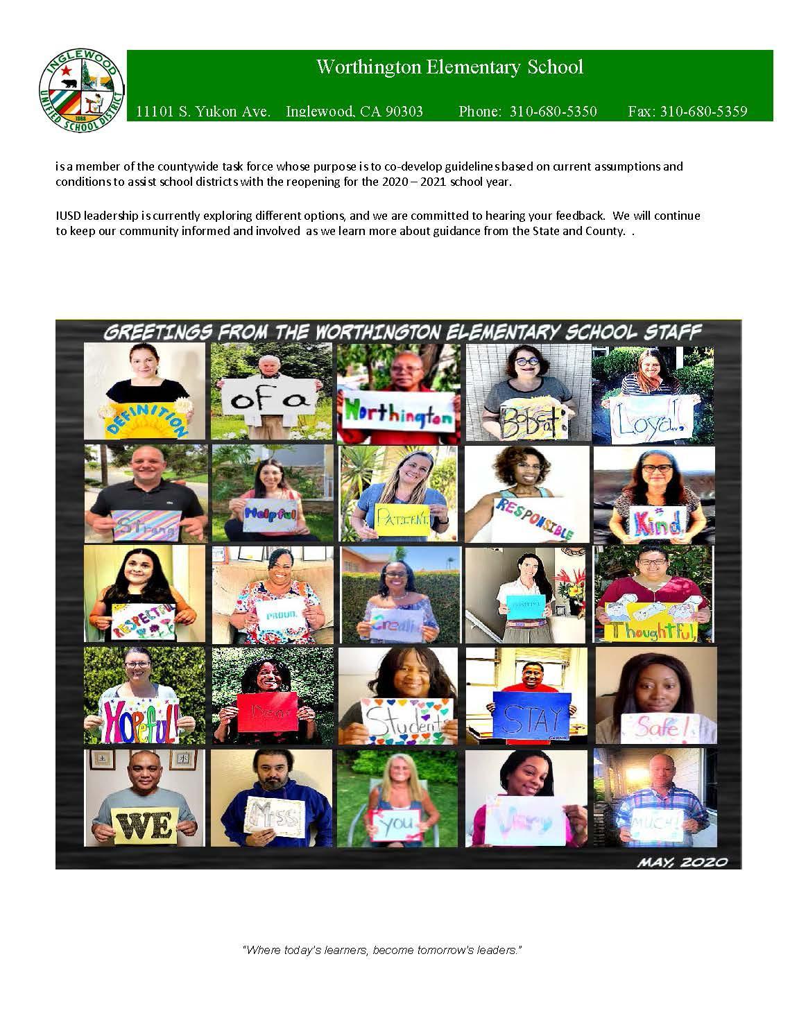 Worthington Weekly Update Worthington Elementary School