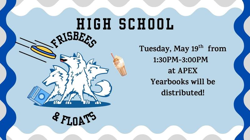 pack of wolves with frisbee, camera and rootbeer float