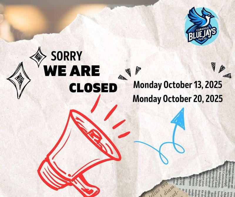 School will be closed on Monday October 13th and 20th