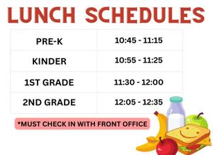 monthly message lunch sched